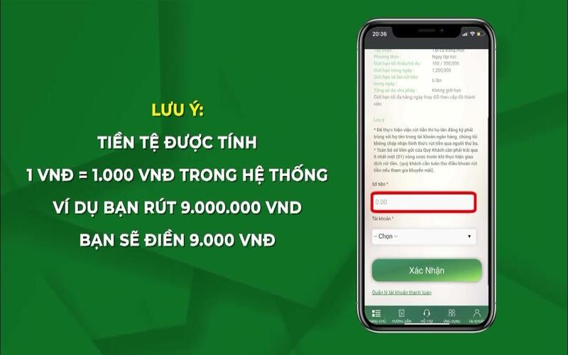 Điền thông tin không chuẩn xác khi rút tiền